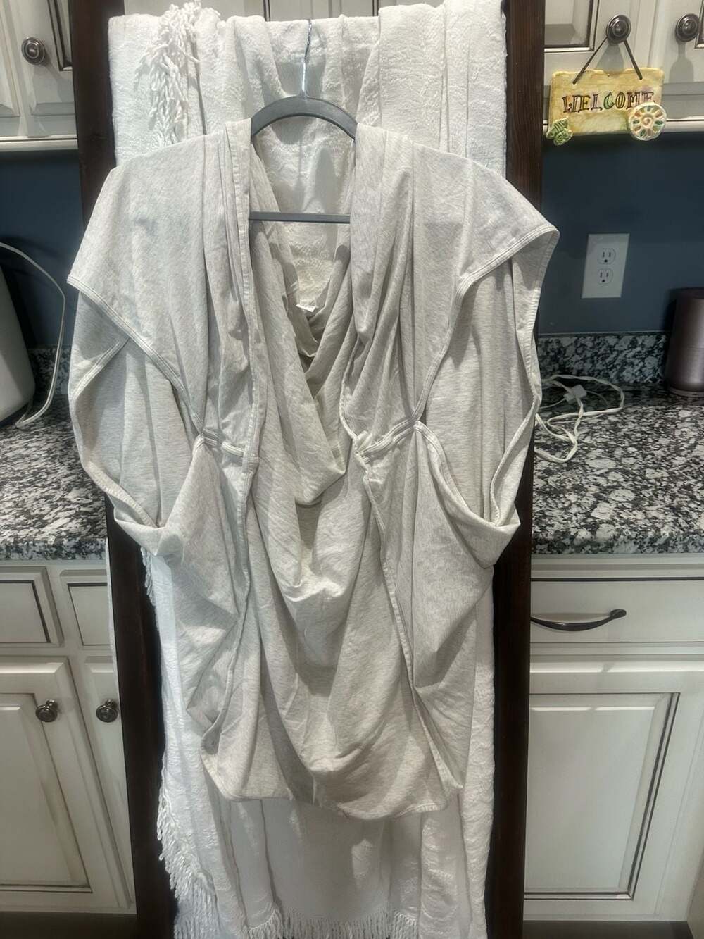 Lululemon Athletica Heathered Gray Pima Cotton Drape Scarf T-Shirt Dress O/S